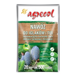 Nawóz do iglaków Agrecol: Specjalny nawóz dla zdrowych drzew iglastych i tui.
