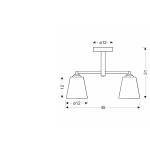 Candellux Lampa wisząca KAIR czarna 2xE27 40W klosz bezbarwny