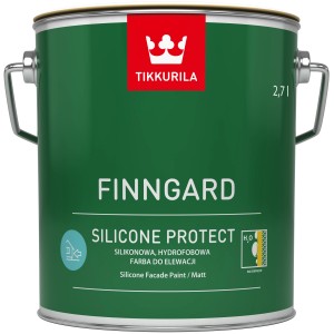 Zielone wiadro Tikkurila Finngard silikonowa farba fasadowa, 2,7l.