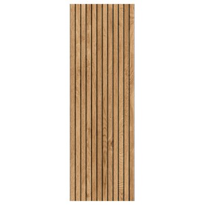 Płytka ścienna Cersanit Oslo Light, beżowa, imitacja drewna ze strukturą listew, rektyfikowana.