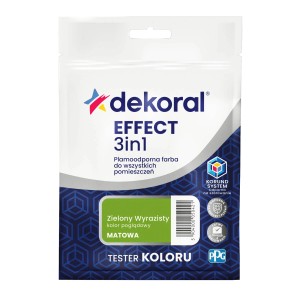Dekoral Effect 3w1 farba do ścian, zielona, matowe wykończenie w saszetce testera koloru.