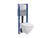 Cersanit Zestaw podtynkowy Amao z deską wolnoopadającą i przyciskiem chrom