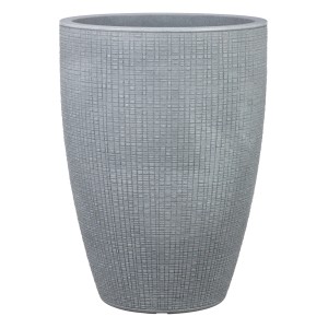 Donica Scheurich Barceo High, Ø 39 cm, Stony Grey, plastikowa doniczka ze strukturą kory.
