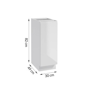 Biała szafka dolna kuchenna z zestawu mebli kuchennych t.b.t., wymiary: 82x49x30 cm.