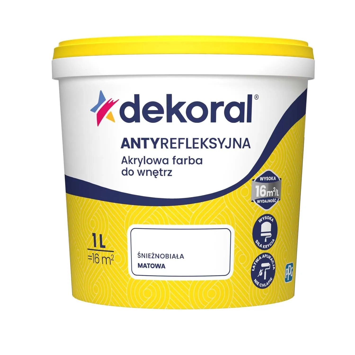 Farba Dekoral Antyrefleksyjna biała 1 l