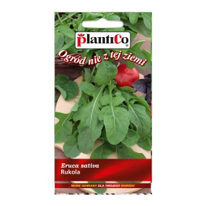 Opakowanie nasion rukoli (Eruca sativa) do uprawy warzyw w ogrodzie.