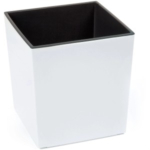 Biała, matowa doniczka Orbis Juka Dluto, 310x300x300 mm, do użytku wewnątrz i na zewnątrz.