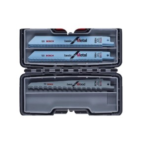 Zestaw brzeszczotów do wyrzynarek do drewna i metalu w walizce.