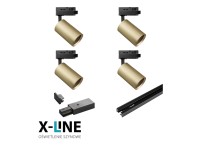 DPM Zestaw szynowy X-LINE 4xGU10 max. 20W złoty