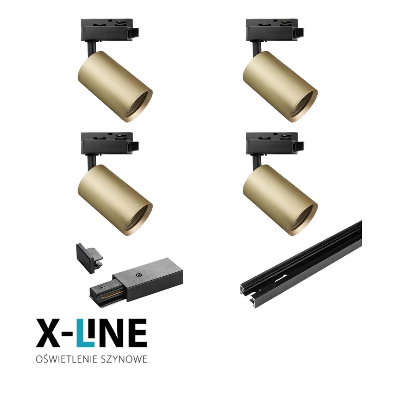 DPM Zestaw szynowy X-LINE 4xGU10 max. 20W złoty