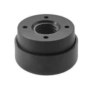 Hettich dwuczęściowy ślizg poziomujący, czarny, przykręcany, z regulacją wysokości.