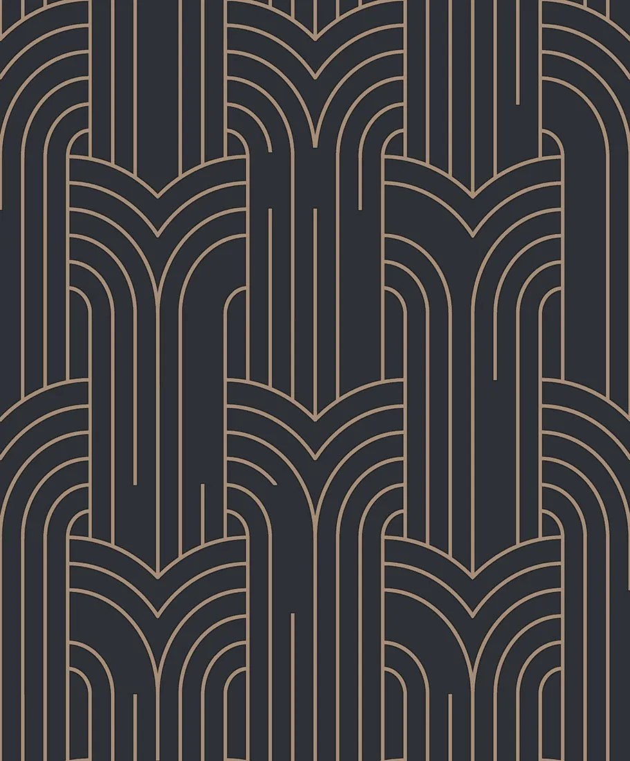 Tapeta winylowa na flizelinie CZARNA ART-DECO