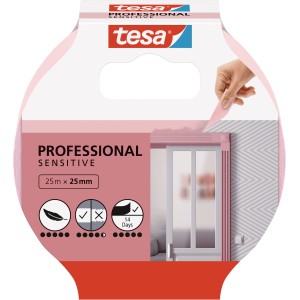 Tesa Professional Sensitive taśma malarska, 25 mm x 25 m, do delikatnych powierzchni.