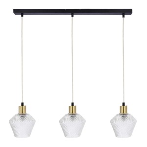 Candellux Lampa wisząca GRENIKO czarna 3xE14 40W klosz bezbarwny