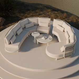 Esti&Esta x ZIEŃ Komplet mebli wypoczynkowych ES VEDRA beżowy 8-częściowy