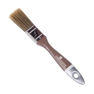 Pędzel z brązową rączką, szerokość 1 cal, do malowania.