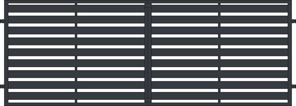 Jarmex Brama Treviso antracyt mat 2-skrzydłowa - 397 x 145 cm