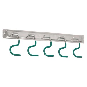 LUX Classic listwa narzędziowa z 5 hakami, stal, powlekana PVC, do przechowywania narzędzi.
