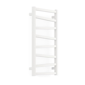 Biały grzejnik t.b.t. do łazienki.