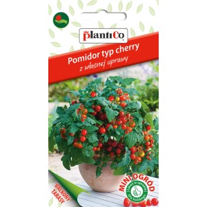 Opakowanie nasion pomidorów cherry do uprawy w ogrodzie lub na balkonie.