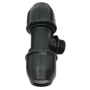 Czarny trójnik do podziemnych systemów nawadniania.