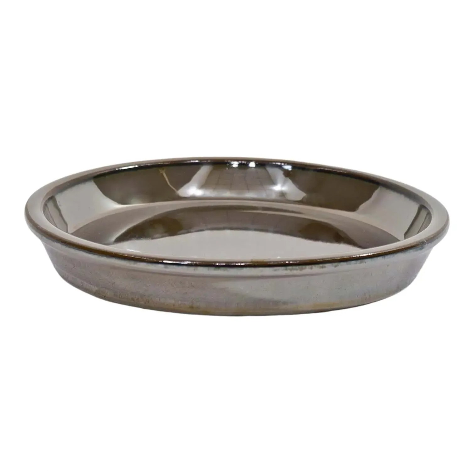 Podstawka ceramiczna brązowa szkliwiona - 32 cm