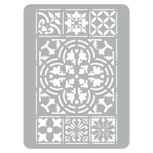 t.b.t. Szablon ścienny z motywami kwiatowymi i geometrycznymi do dekoracji ścian.