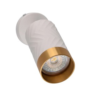 Nowoczesny, biały reflektor Kinkiety ze złotym akcentem do montażu na ścianie.