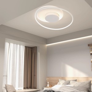Nowoczesna biała lampa sufitowa LED Plafony z zakrzywionym wzorem do pomieszczeń mieszkalnych.