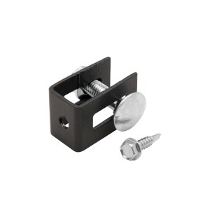 Złącze U Polargos (2 sztuki) do paneli ogrodzeniowych, antracytowo-szare, ze śrubą.