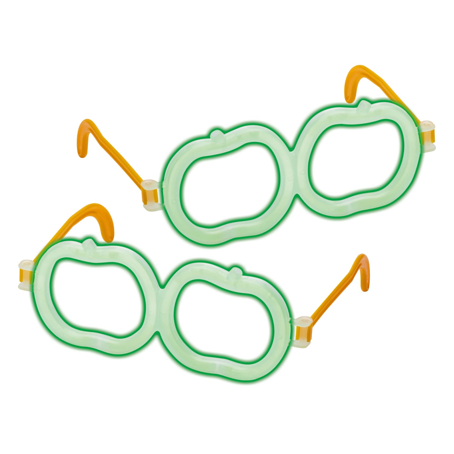Świetliki GLOW STICKS 2 x okulary jabłka zielone