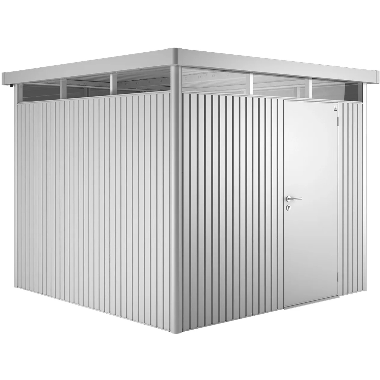 Biohort Metalowa altana ogr. HighLine Silver Metallic 6,6 m2, pojedyncze drzwi