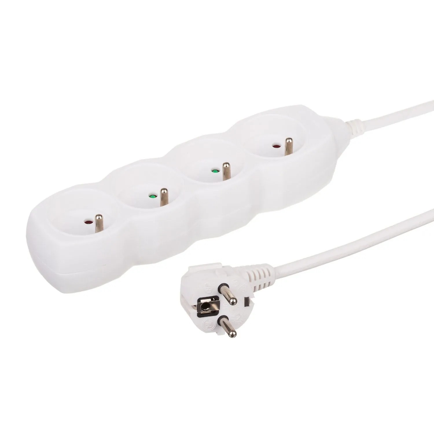 Düwi Przedłużacz listwowy 4-gniazdowy 2P+Z 3x1,0 mm2 biały 5 m
