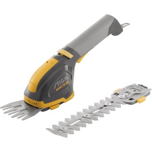 Akumulatorowe nożyce do trawy i krzewów Stiga SGM 72 AE z nasadkami do precyzyjnego ogrodnictwa.