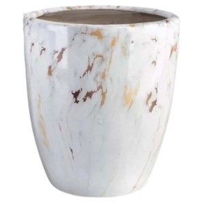 t.b.t. doniczka biała z efektem marmuru do wewnątrz i na zewnątrz.
