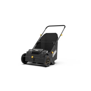 Czarna zamiatarka t.b.t. do czyszczenia powierzchni zewnętrznych.