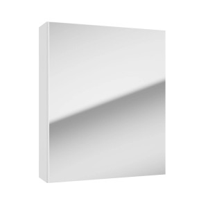 Szafka z lustrem t.b.t., biały front, prosty design.