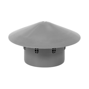 Szara nasadka na rurę, akcesorium do rur.