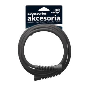 Czarny wąż do opryskiwaczy, akcesorium do sprzętu ogrodowego.