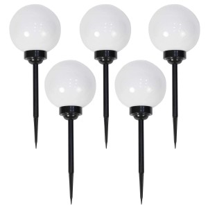 4iQ Zestaw 5 lamp solarnych LED ZENIT czarnych śr. 20 cm