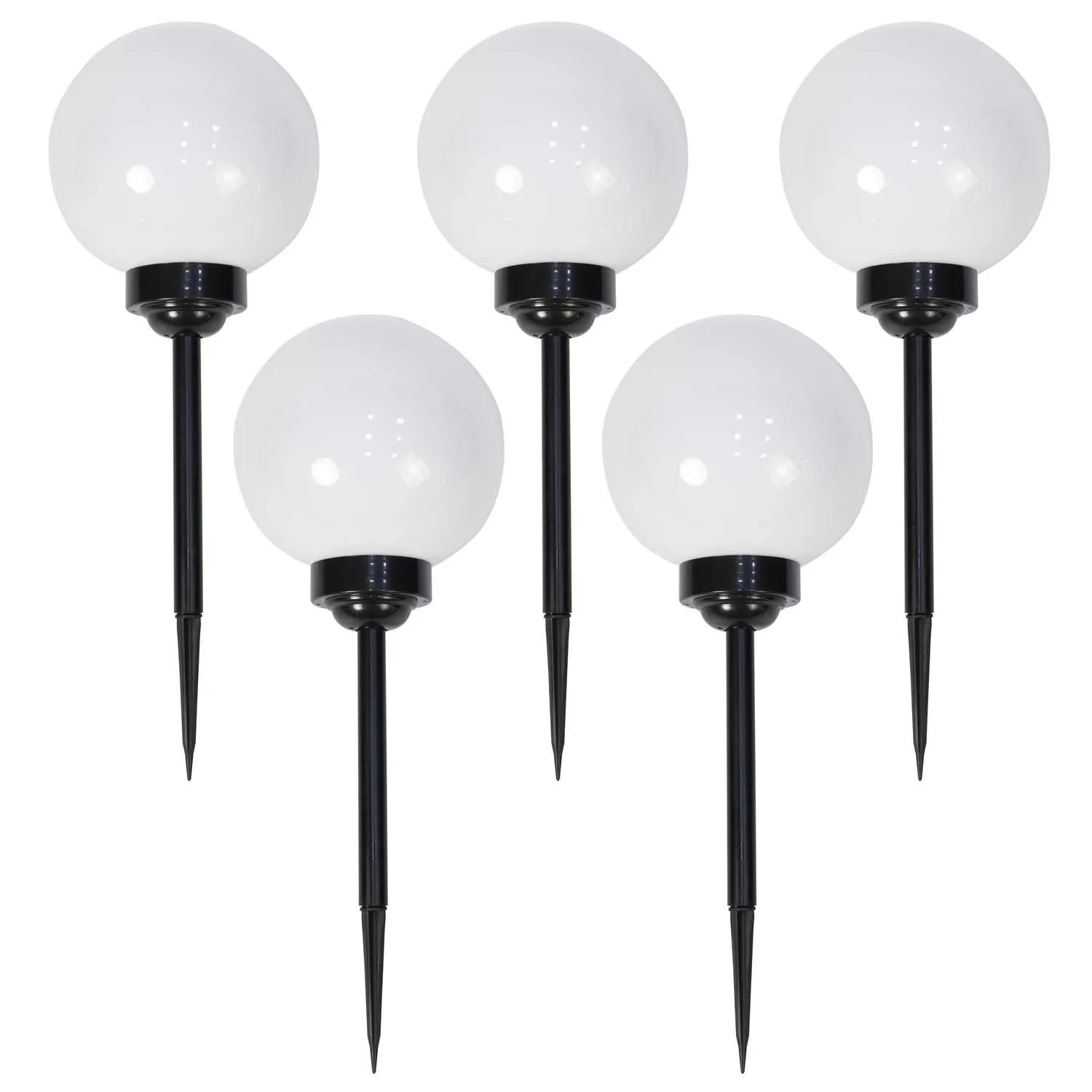 4iQ Zestaw 5 lamp solarnych LED ZENIT czarnych śr. 20 cm