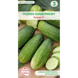 Zdjęcie nasion ogórków konserwowych, odmiana Partner F1.
