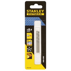 Wiertło do metalu Stanley, 2.5mm, HSS-CNC, w blistrze