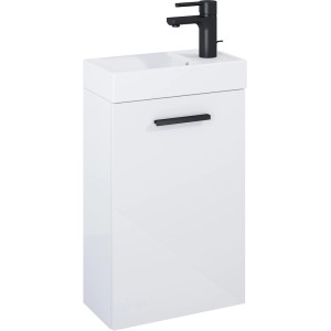 Szafka pod umywalkę Maximus Palma 40 cm z funkcją cichego domykania, biała, do WC dla gości.