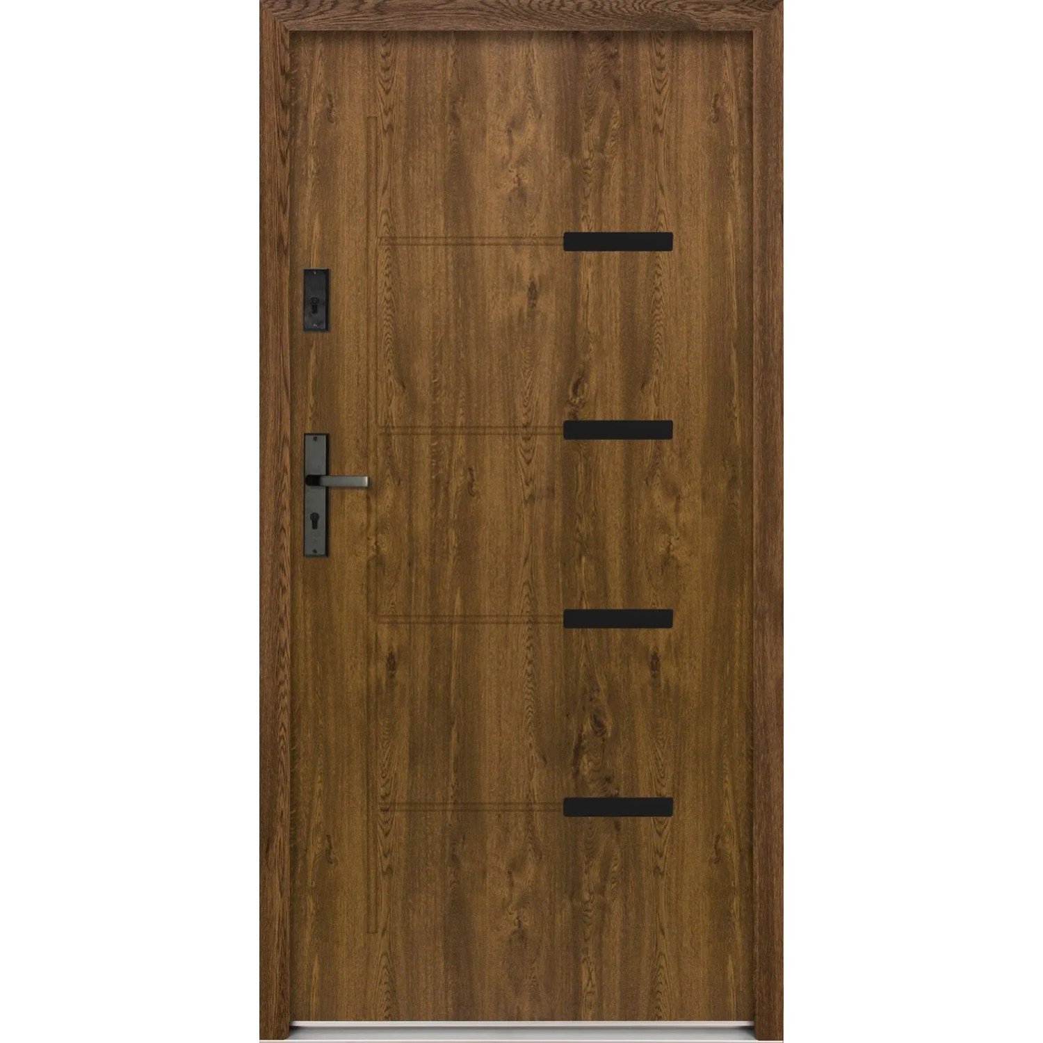 Splendoor Drzwi zewnętrzne Onyks Orzech 90L otwierane do wewn. 103x208