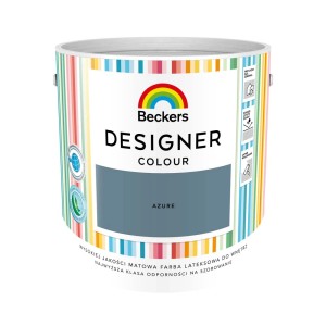 Puszka farby Beckers Designer Colour Azure do ścian wewnętrznych.