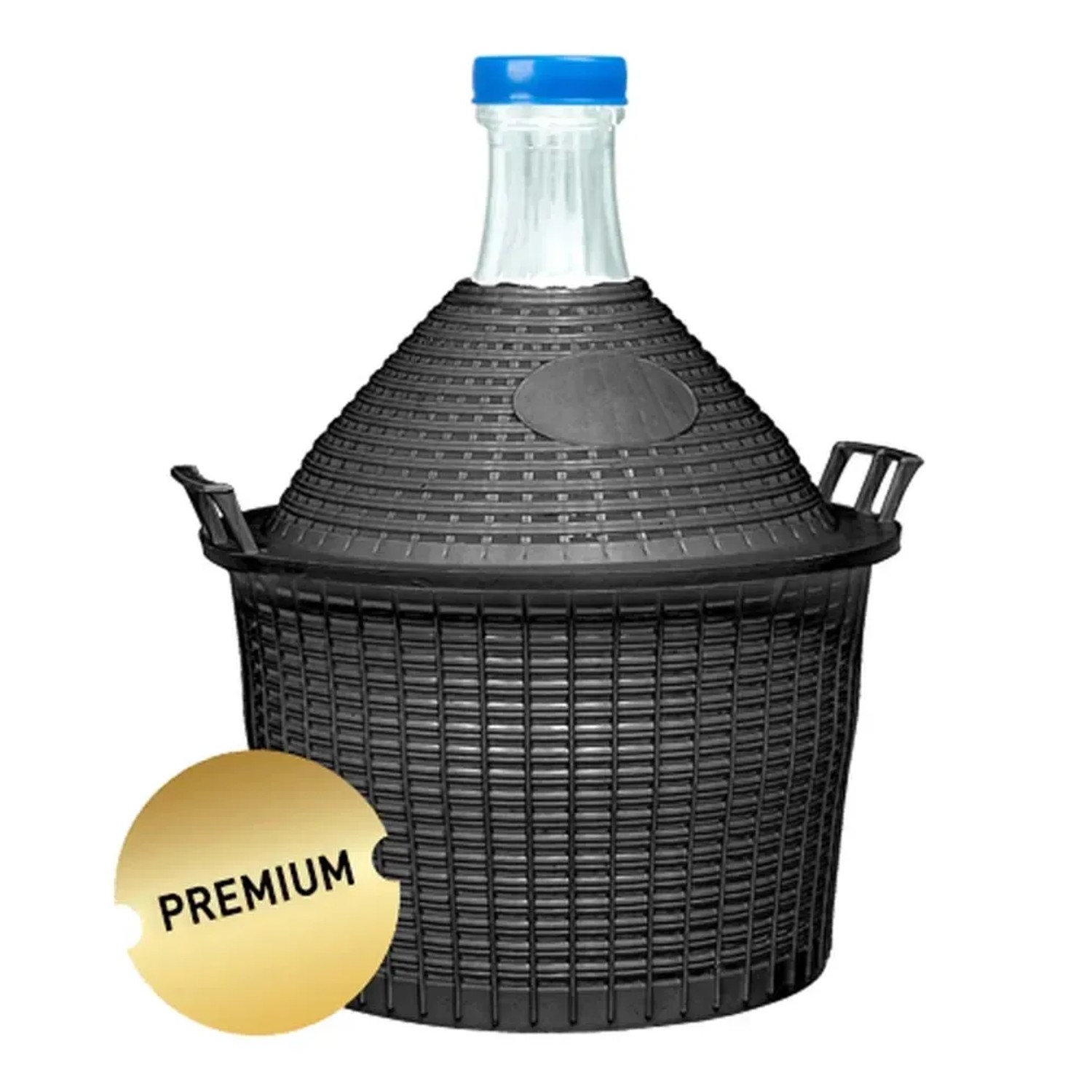 Balon do wina w koszu plastikowym - 10 l