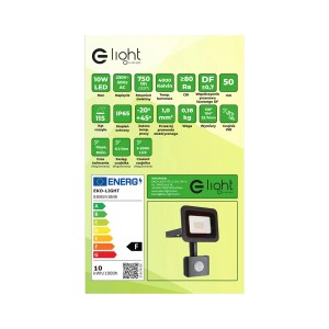 Reflektor LED zewnętrzny z czujnikiem ruchu, szczegóły na zdjęciu.