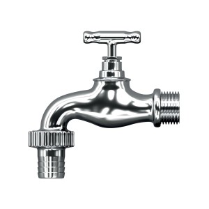Kran Arves 3/4'' (19 mm) chromowany do zbiorników na deszczówkę.