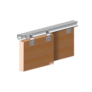 Szyna do drzwi przesuwnych t.b.t. z metalu do drzwi drewnianych.